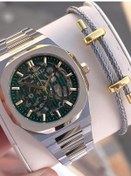 Resim Wesse İtalyan Bileklik Hediyeli Otomatik 2 Yıl Garantili 5 Atm Suya Dayanıklı Erkek Kol Saati 803.y Gümüş - Sarı 