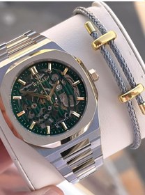 Resim Wesse İtalyan Bileklik Hediyeli Otomatik 2 Yıl Garantili 5 Atm Suya Dayanıklı Erkek Kol Saati 803.y Gümüş - Sarı 