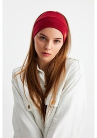Resim Kadın %100 Pamuklu Termal, Kaymaz, Terletmez, Ultra Hafif, Spor Saç Bandı Bandana - Tek Ebat / Bordo Bordo 