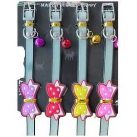 Resim Kurdeleli Ve Zilli Silikon Kedi Tasması 