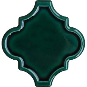 Resim Can Seramik 12 x 12 cm Zümrüt Arabesk Desenli Kabartmalı Seramik Karo (5'li 1 Paket) 