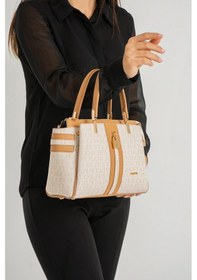 Resim Just Polo Kadın Krem Taba Monogram El Ve Omuz Çantası Yeni Sezon 2201mh Krem - Taba 