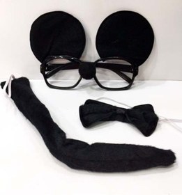 Resim Parti Malzemeleri Mickey Mouse Gözlüğü Papyonu Kuyruğu Seti 001 