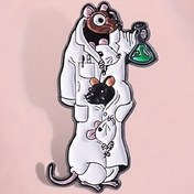 Resim 1 adet OPPRYN Karikatür Komik Fare Doktor Broş, Sevimli Yaratıcı Fare Zehiri Su Şişesi Yıldız, Zarif Enamel Alaşımlı, Unisex, Arkadaşlar için, Günlük Durumlar, Hediye Verme 