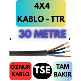 Resim Öznur 4x4 Ttr Kablo Metre Seçenekli Siyah - 30 Metre 