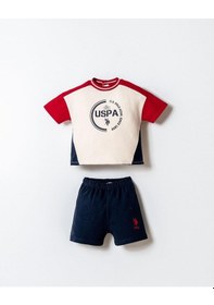 Resim U.s. Polo Assn Erkek Bebek 2 Li Şort T-şhirt Takım Kırmızı-2336 Kırmızı 