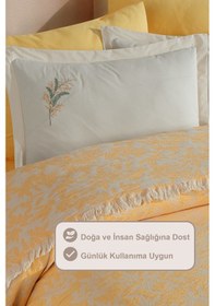 Resim Elart Tina Pike Yatak Örtüsü Çift Kişilik %100 Pamuk 220x240 Cm Sarı Sarı 