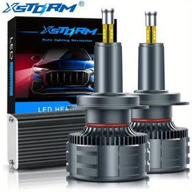 Resim 2 Adet XSTORM H7/H11/HB3/9005/9006/9012 LED Far Ampulleri 80000LM Süper Parlak 360° Aydınlatma 6500K Beyaz 12V - Havacılık Alüminyum Isı Emici ve Turbo Fan Soğutmalı Arabalar Kamyonlar SUV'ler ATV'ler UTV'ler için Araç Işın Arama Lambası | Modern Araç Aksesuarları | Gelişmiş Isı Dağılım 