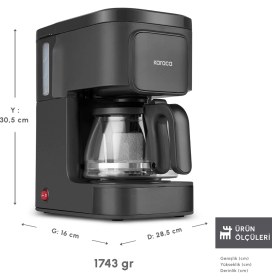 Resim Karaca Just Coffee Aroma 2 In1 Filtre Kahve Makinesi Black 
