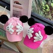 Resim Disney Beyzbol Şapkası Mickey Kulak Tasarımı Kova Şapka Günlük Güneşlik Şapkası 