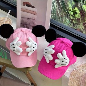 Resim Disney Beyzbol Şapkası Mickey Kulak Tasarımı Kova Şapka Günlük Güneşlik Şapkası 