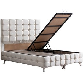 Resim Setaymobilya Baza, Duke Lux Çift Kişilik Krem Baza + Başlık Seti, Mdf, Setay 
