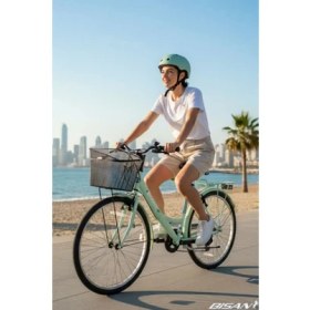 Resim Bisan Lotus Şehir Bisikleti 34 cm V 24 Jant 21 Vites Mint Yeşil Beyaz 