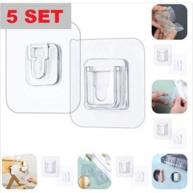 Resim CMT Geçmeli Klips Eşya Sabitleme Askısı 5 SET(ŞEFFAF) 