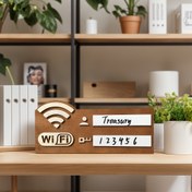 Resim Vintage Ahşap WiFi Şifre Tabelası - Duvara Monte Kablosuz Ağ Göstergesi, Çok Amaçlı Ev Dekor Aksesuarı, Güç Gerektirmez 