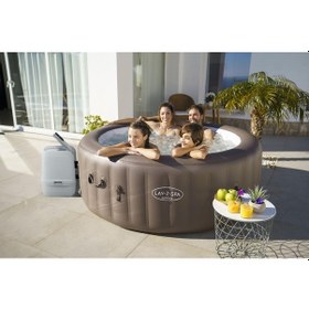 Resim Lay-z-spa Dominica Smart Hydrojet 6001s Enerji Tasarruflu Şişme Spa Havuzu, Mobil Uygulama Kontrollü, 4-6 Kişilik Gri 