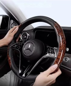Resim Ahşap Tasarımlı Direksiyon Simidi Koruma Kılıfı 2 Li 
