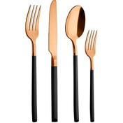 Resim Aryıldız Soho Prestige Bronz 24 Parça 6 Kişilik Siyah Çatal Kaşık Bıçak Takımı 