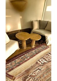 Resim Simillo Wood Ahşap 2'li Set Konik Model Mantar Yan Sehpa Modern Fiskos / Koyu Ceviz Re Kod:trd10704 Kahverengi 