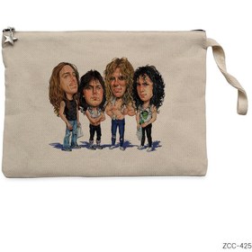 Resim Metallica Cartoon Krem Clutch Astarlı Cüzdan / El Çantası - Krem 