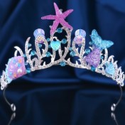 Resim Barok Tarzı Prenses Tiara, Çinko Alaşımlı, Yıldızbalığı, Deniz Kabukları ve Denizkızı Kuyruğu Şanslılar, Deniz Eğilimli Gelin Kapağı, Sadece Kuru Temizleme 