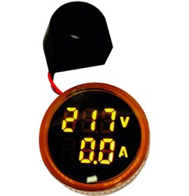 Resim Ampermetre - Voltmetre 22 MM Akım Trafolu 220V Sarı 