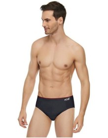 Resim Tutku Elit Erkek Siyah Likralı Pamuklu Kemerli Spor Slip Külot 3'lü Paket Elt13513 