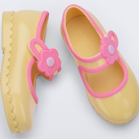 Resim Mini Melissa Hip Ballerina Sarı Pembe Çiçekli Kız Bebek & Çocuk Babeti | 22-30 Numara | Melflex® Vegan | İkonik Kokulu - 30 