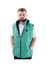 Resim Mode Xl Büyük Beden Erkek Fermuarlı Kapüşonlu Şişme Yelek U24705 Yeşil 
