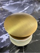 Resim İSAOĞLU YAPI Mat Gold Lavabo Gideri Antik Gold Lavabo Süzgeci Pirinç Malzeme 