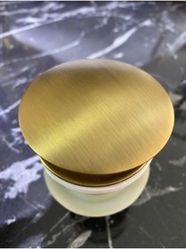 Resim İSAOĞLU YAPI Mat Gold Lavabo Gideri Antik Gold Lavabo Süzgeci Pirinç Malzeme 