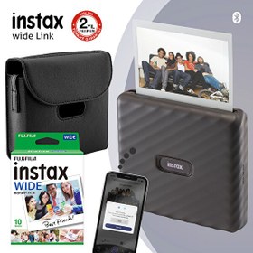 Resim Fujifilm Instax Wide Link Gri Akıllı Yazıcı ve Çantalı Hediye Seti 3 