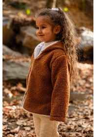 Resim Luckka Heritage Puffy Astarlı Peluş Bebek Çocuk Ceket - Kopüşonlu Peluş Mont - Ztpufceket Kahverengi 