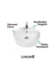Resim Creavit Loop 45cm Masa Üstü Çanak Lavabo Beyaz Lp146-00cb00e-0000 