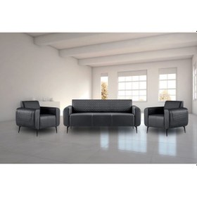 Resim Ofiscombin Koltuk Koltuğu Kanepe Oturma Takımı Ofis Grupları 3+1+1 Toskano Siyah Mel-5000 