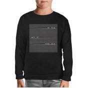 Resim Pencere Çizgi Siyah Çocuk Sweatshirt Siyah 