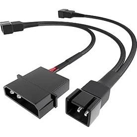 Resim – 4 Pin Molex Fan Dağıtım Kablosu ((5,25 Inç) 5 V – 3x 3 Pin Fiş 2 Kutuplu, 20-20-20cm) 