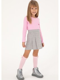 Resim U.S. Polo Assn. Kız Çocuk Gri Ekose Pileli Dokuma Etek 50301383-VR024 