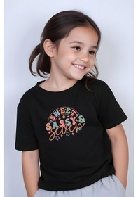 Resim Fyk Kids Kız Çocuk Sweat Sassy Baskılı Tişört Siyah 