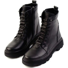 Resim Siyah Hakiki Deri Kadın Bot & Bootie K02045002803 Siyah 