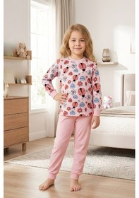 Resim Modanino Kız ÇocukPamuk Pijama Takımı 4-11 Yaş 12628 Pembe 
