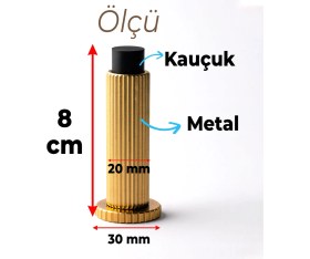 Resim Kapı Stoperi Tamponu Çizgili Altın Vidalı Metal Tutacağı Tutucu Kapı Arkası Duvar Kolu Stopu Takozu 