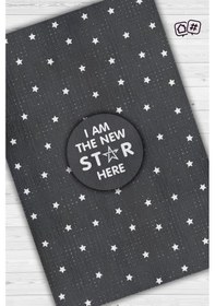 Resim Homshtag Buranın Yeni Starı Gri Renk Çocuk Odası Halısı Minimal Çocuk Halısı Çok Renkli 