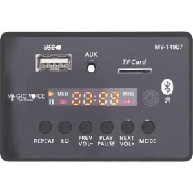 Resim Magicvoice MV-14907 Usb-Sd-Aux-Bluetooth Mikrofonlu Kumandalı Ekranlı Oto Teyp Çevirici Dijital Player Board 
