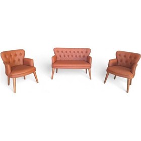 Resim Taba Deri Ahşap Ayaklı Ofis Koltuk Takımı Büro Koltuk Ve Kanepeleri Deri Ofis Büro Mobilyası Desenli 