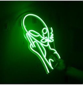 Resim Uzaylı Allien Neon Tabela Neon Yazı Dekoratif Aydınlatma Ve Gece Lambası, allienws 