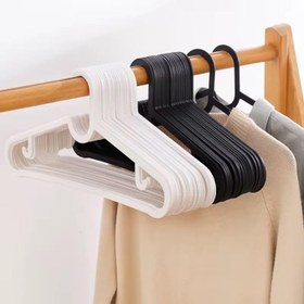 Resim 20 Adet Slim Plastik Elbise Askısı, Gardrop İçin Alan Tasarruflu Pantolon Gömlek Ceket Etek Askısı, Kıyafet Askısı, 38.5 cm x 18 cm (20, SİYAH) 
