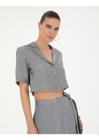 Resim Pierre Cardin Kadın Gri Gömlek Kısa Kollu 50288783-vr024 Gri 