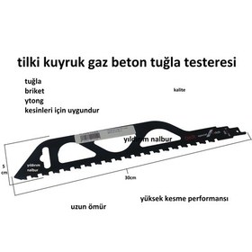 Resim Tilki Kuyruk Ytong Tuğla Briket Kesme Testeresi 