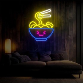 Resim Noodle Şekilli Neon Tabela Çok Renkli 